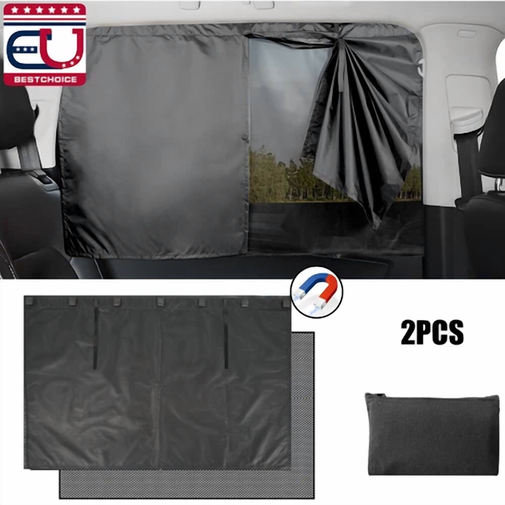 Universal Magnetic Car Sun Shade Side Window Mesh Curtain Blackout Uv Protector