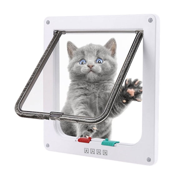 Universal Magnetic Pet Door - 4-Way Locking System for Cats, Puppies & Small Dogs