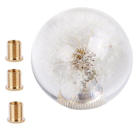 Universal Manual Shift Knob with Crystal Dandelion Design Resin, Easy to Install for Cars