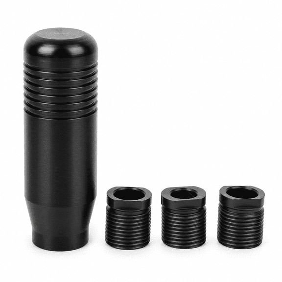 Universal Manual Transmission Gear Shift Knob Aluminum Alloy Shifter Handle Head with 3 Adapters 3.3 inches Black