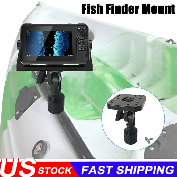 Universal Marine Portable Small Square Fish Finder Ball Mount, Fish Finder Head Unit Mount with Pivoting Bracket, Black