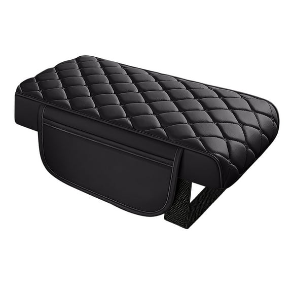 Universal Memory Armrest Pad for SUVs and Trucks Leather Center Console Cover with 2 Storage Compartments Easy -On Cushion for Car Armrest