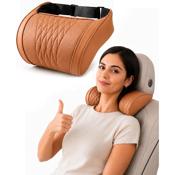 Universal Memory Foam Car Headrest Neck Pillow, Car Neck Pillow (Orange)
