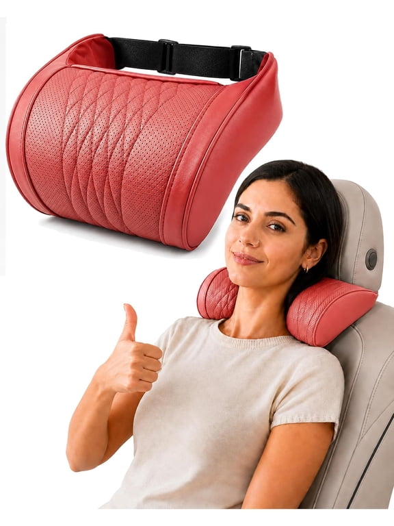 Universal Memory Foam Car Headrest Neck Pillow, Car Neck Pillow (Red)