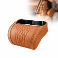 thumbnail image 1 of Universal Memory Foam Car Headrest Neck Pillow, Ergonomic 3D Curve Support for Neck & Shoulder, Adjustable Straps, Breathable Leather Cover for Car, Truck & Office Chair(Orange), 1 of 7