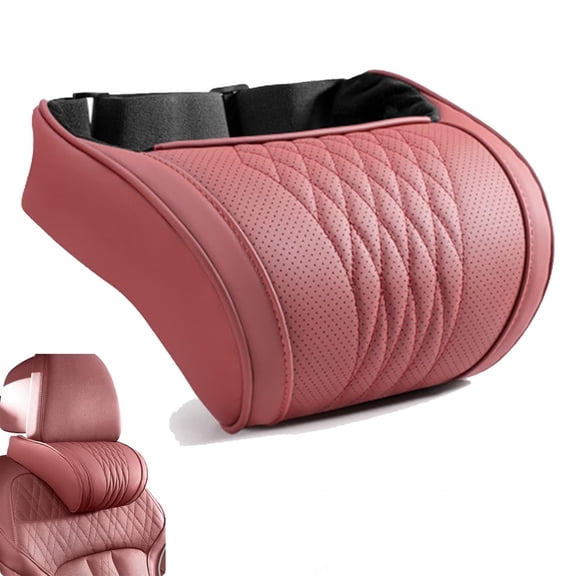 Universal Memory Foam Car Headrest Neck Pillow, Ergonomic Auto Neck Cushion, Breathable Washable Leather Cover for Road Trips, Daily Driving, Office Chair