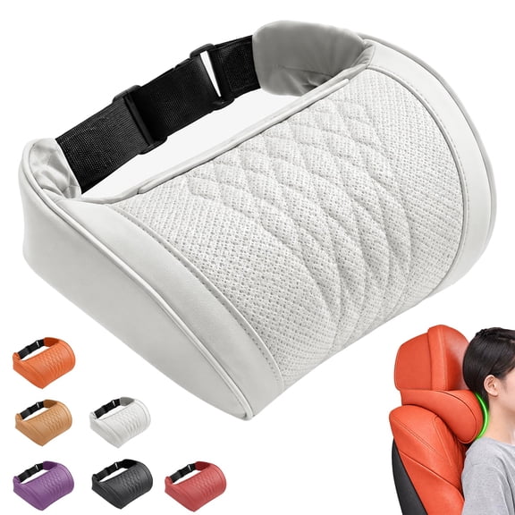 Universal Memory Foam Car Headrest Neck Pillow – Ergonomic Support Cushion for Long Trips, Adjustable Strap Fits Most Cars and Home Office Chairs