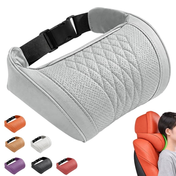 Universal Memory Foam Car Headrest Neck Pillow – Ergonomic Support Cushion for Long Trips, Adjustable Strap Fits Most Cars and Home Office Chairs