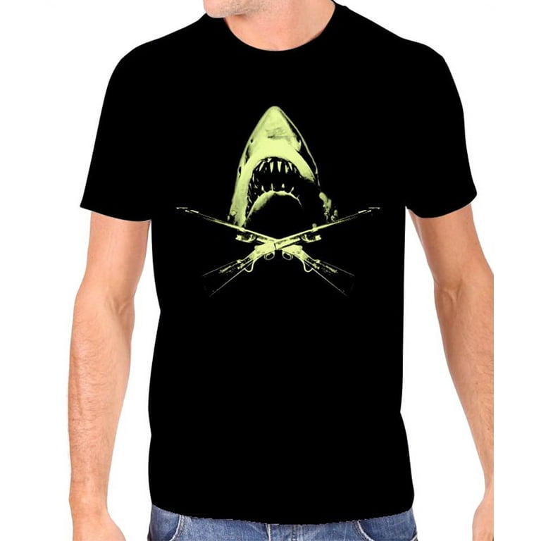 Universal Men's JAWS Crossed Harpoon Rifles Glow in The Dark T-Shirt M 