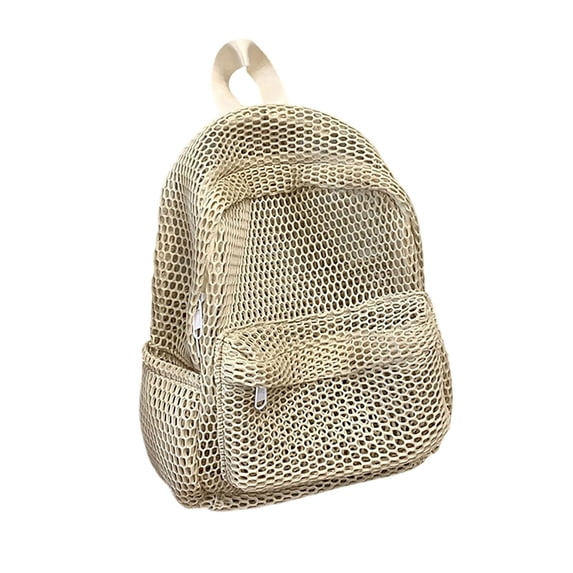 Universal Mesh Backpack Large Capacity Open Design Portable for Adults Outdoors Travel Leisure Shopping Beach E