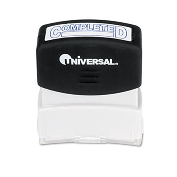 Universal Message Stamp- COMPLETED- Pre-Inked-Re-Inkable- Blue Ink