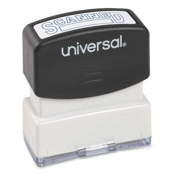 Universal Message Stamp, SCANNED, Pre-Inked One-Color, Blue -UNV10157
