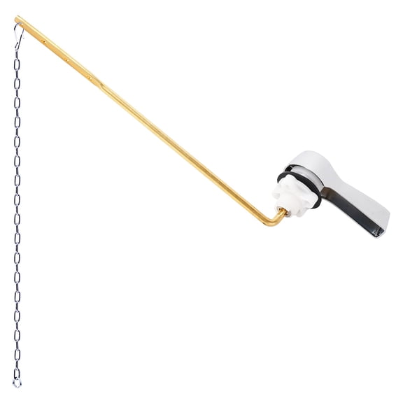 Universal Metal Front Mount Toilet Handle Replacement Kit, Brass Toilet Flush Tank Lever with Stainless Steel Flapper Chains for Most Toilets, Chrome