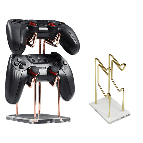 Universal Metal Gaming Controller Stand Headphone Holder Accessories Compatible with PlayStation/Xbox/Switch/PC-Gold