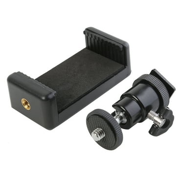 Universal Metal Hot Shoe Pot Tilted 1/4 Sscrew Interface Universal Ball Head & Mobile Phone Holder Selfie Clamp Tripod Adapter-1Pc
