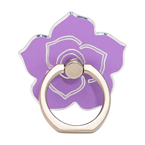 Universal Metal Phone Holder with 360- Rotating Flower Design Finger Grip and Adjustable Kickstand for Secure Smartphone Handling