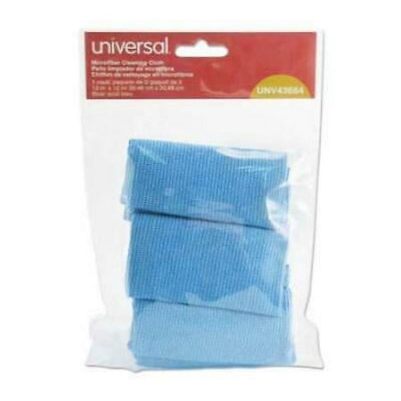 Universal Microfiber Cleaning Cloth, 12 x 12, Blue, 3/Pack (43664)