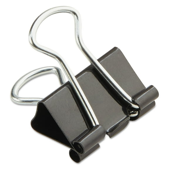 Universal Mini Binder Clips, 1/4" Capacity, 5/8" Wide, Black, 12/Box -UNV10199