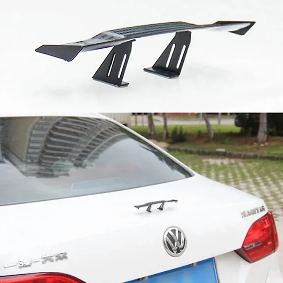Universal Mini Car Tail Spoiler Wing Carbon Fiber Auto Exterior Decoration Accessories Black
