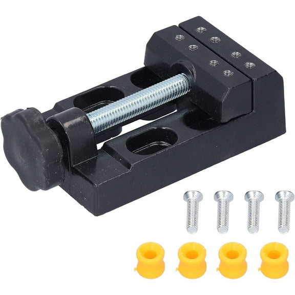 Universal Mini Drill Press Vise, Clamp Table Bench Vice for Jewelry, Walnut Nuclear, Watch Repairing, Clip On DIY Sculpture Craft Carving Bed Tool, Black