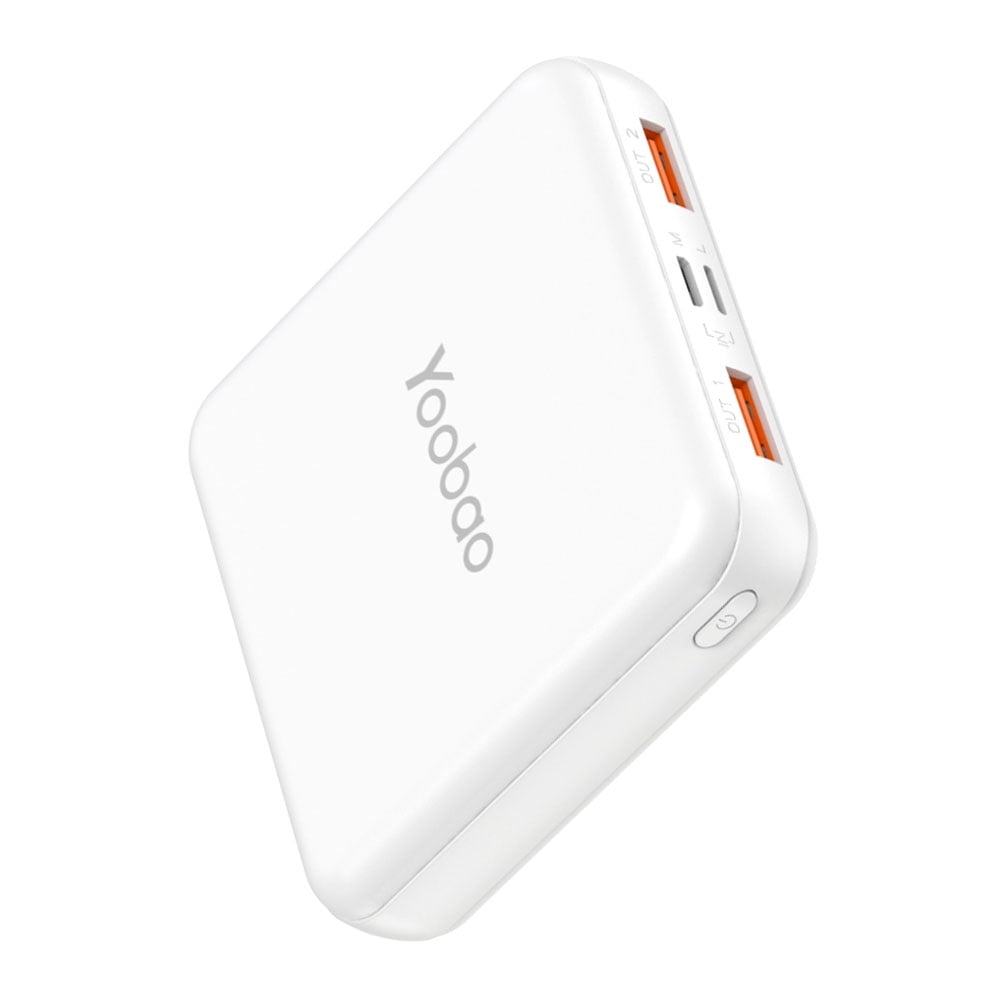 Universal Mini External Battery Backup White Power Bank Charger 10000mAh, Compatible with Android, iPhone, iPad, Samsung, Phone, Tablet / Micro USB AC