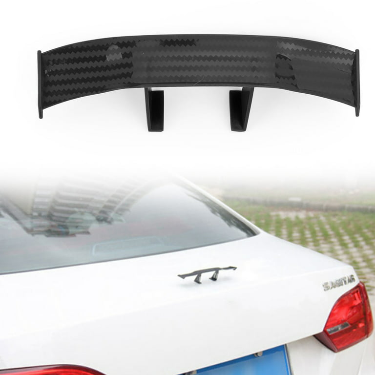 Universal Car Mini Spoiler Wing Auto Car Tail Wing Mini Auto Carbon Fiber  Texture Decoration Without Perforation Tail Decoration (black)