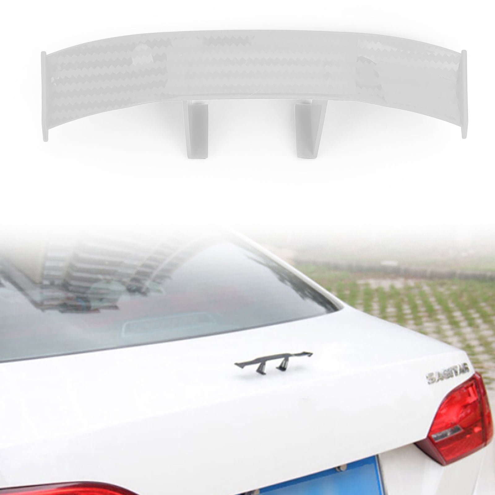 Universal Mini Spoiler Car Auto Tail Decoration Spoiler Wing White 