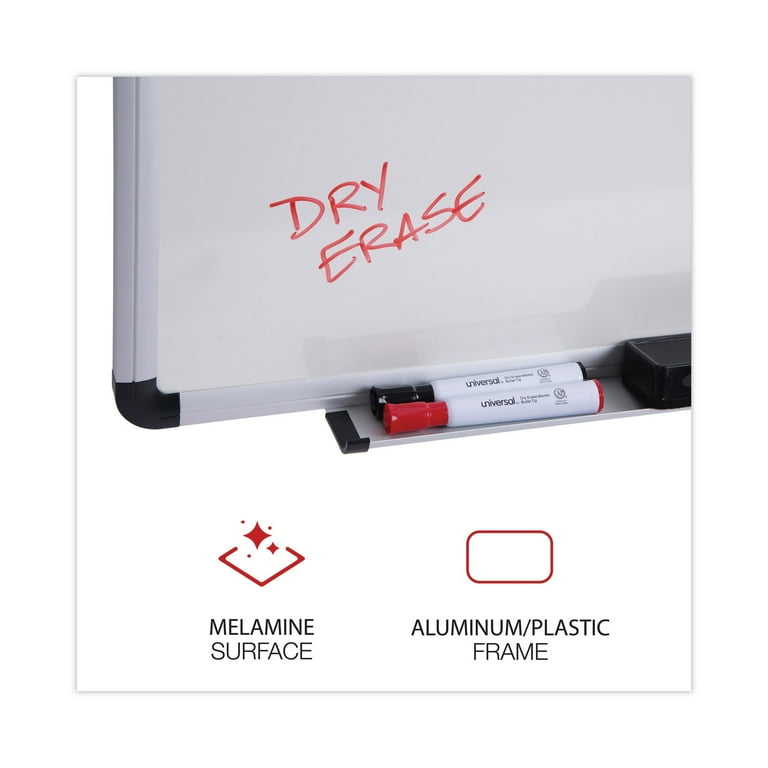 Modern Melamine Dry Erase Board with Aluminum Frame, 36 x 24, White Surface Modern Melamine Dry Erase Board with Aluminum Frame, 36 x 24, White Surface