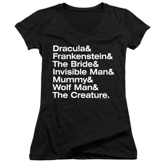 Universal Monsters Ampersand Monsters Junior Women's T-Shirt V-Neck Black