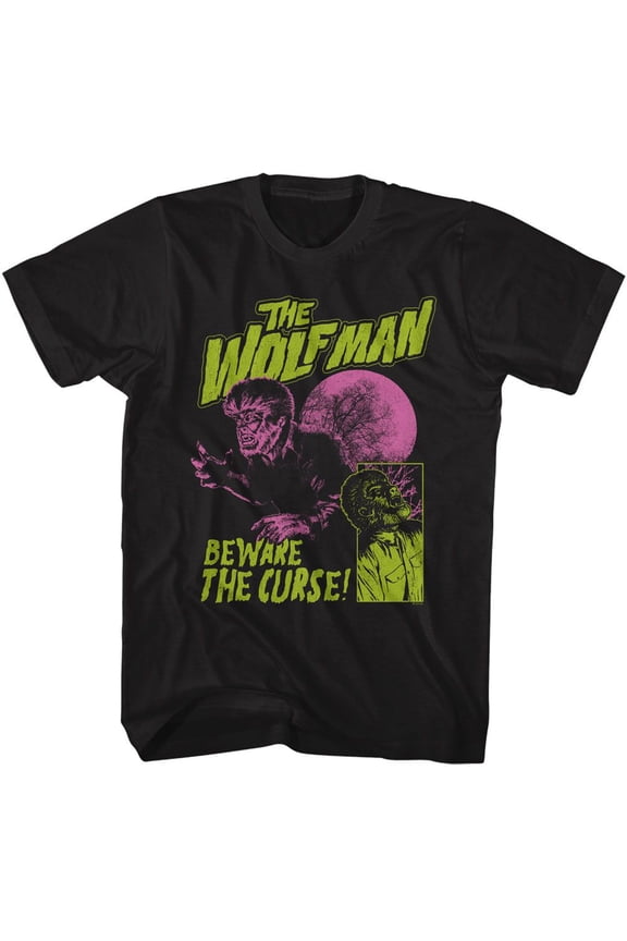 Universal Monsters Beware The Curse Black Adult T-Shirt