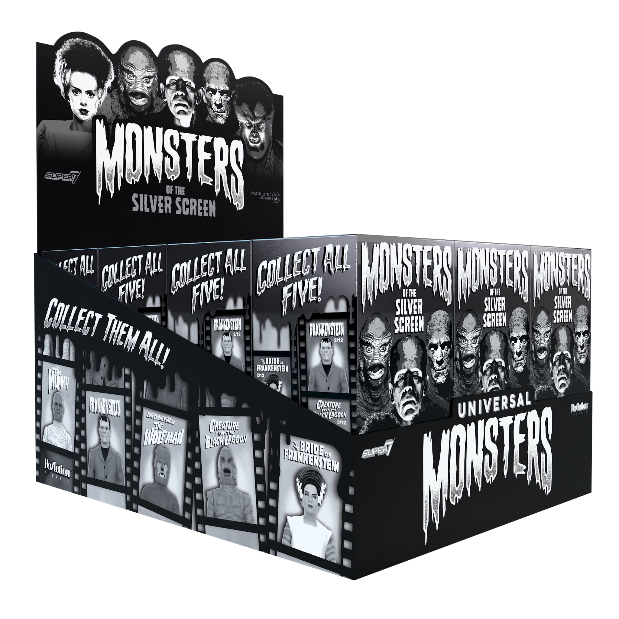 Universal Monsters Blind Box Wave 02 (Black & White) - Individual Blind Box Action Figures