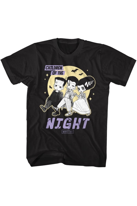 Universal Monsters Cute Children of the Night Men's T Shirt (Black, AdultXL)