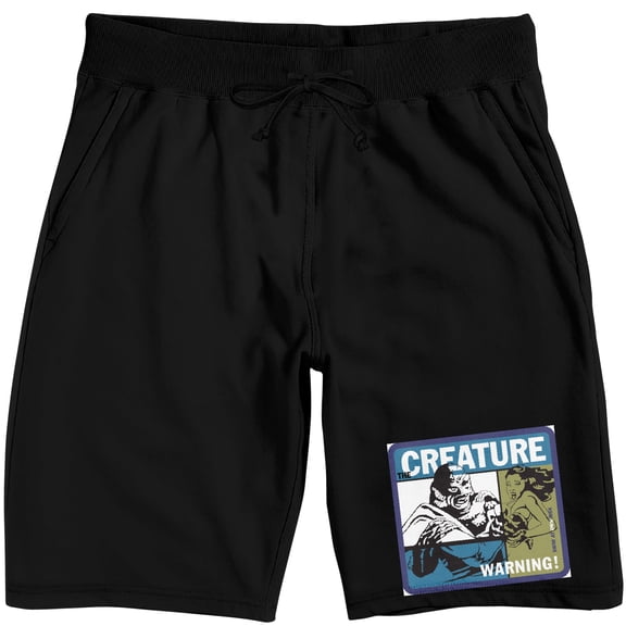 Universal Monsters Creature From The Black Lagoon Adult Black Sleep Pajama Shorts-Small