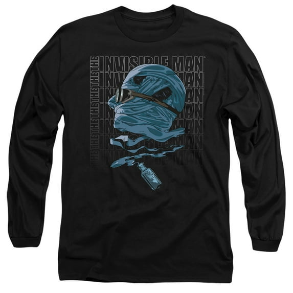 Universal Monsters Disappear Long Sleeve Adult 18/1 T-Shirt Black
