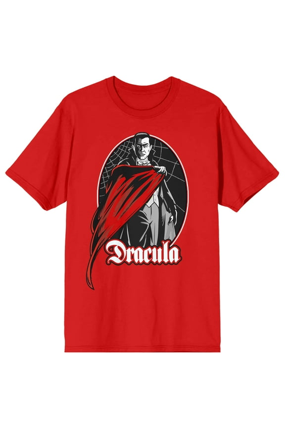 Universal Monsters Dracula Crew Neck Short Sleeve Red Women's T-shirt-Medium