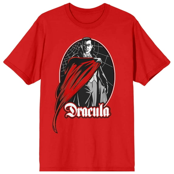 Universal Monsters Dracula Crew Neck Short Sleeve Red Women's T-shirt-XXL