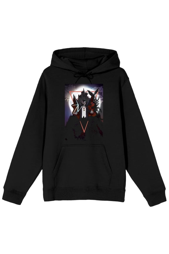 Universal Monsters Dracula's Castle Long Sleeve Black Adult Hooded Sweatshirt