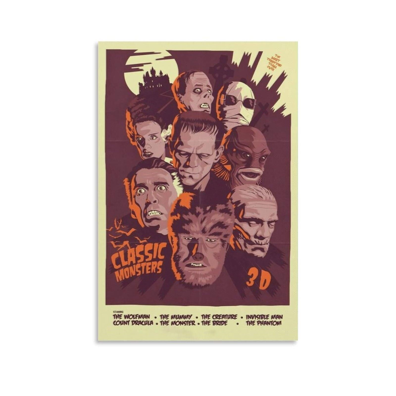 Poster Monster Collection Universal Monsters Fashion Art Canvas Poster Posters Wall Art Painting ...