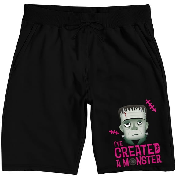Universal Monsters Frankenstein I've Created A Monster Men's Black Sleep Pajama Shorts-Medium