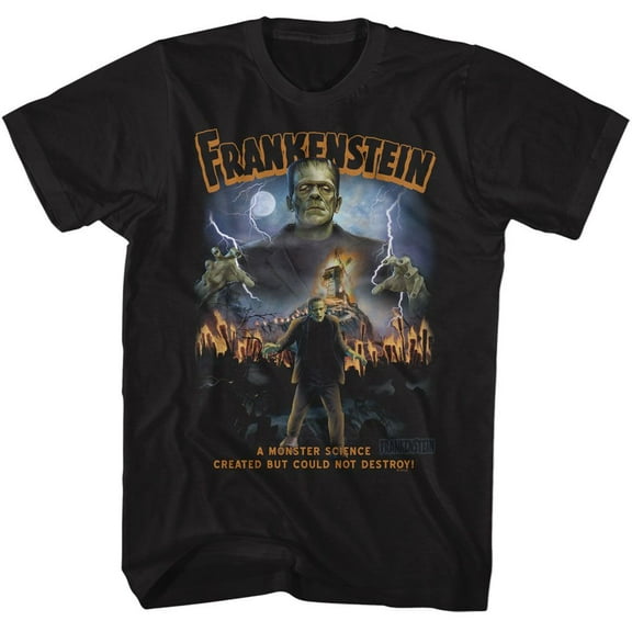 Universal Monsters Frankenstein Mob Black Adult T-Shirt 2Xl