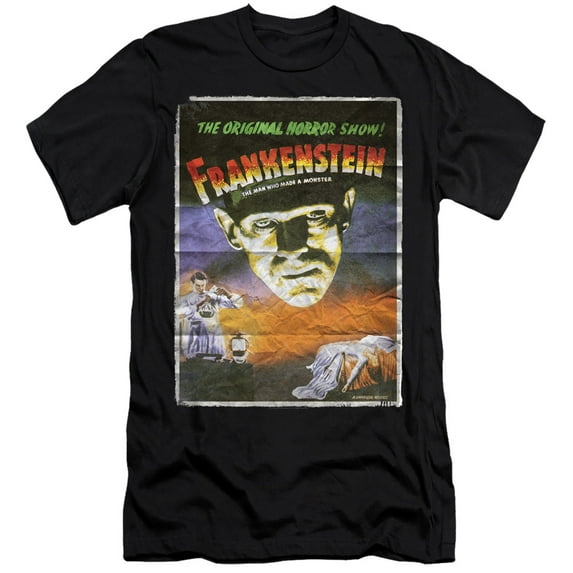 Universal Monsters Frankenstein One Sheet Premium S/S Adult 30/1 T-Shirt Black