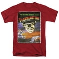 thumbnail image 1 of Universal Monsters Frankenstein One Sheet S/S Adult 18/1 T-Shirt Cardinal, 1 of 1