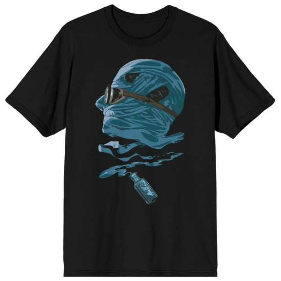 Universal Monsters Invisible Man With Potion Bottle Crew Neck Short Sleeve Men's Black T-shirt-Large