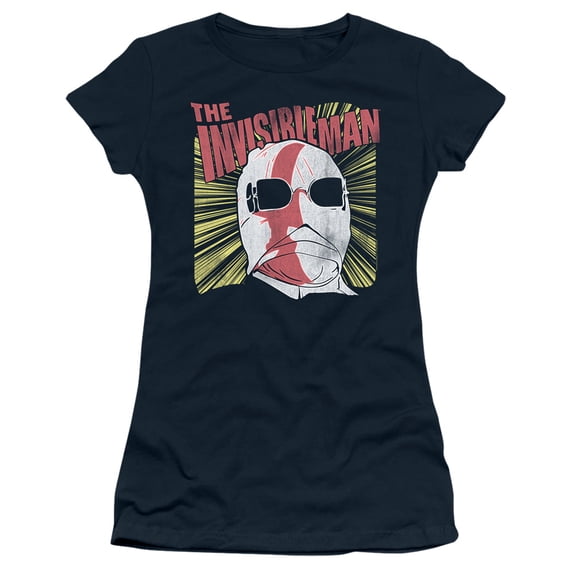 Universal Monsters Invisible Portrait S/S Junior Women's T-Shirt Sheer Navy