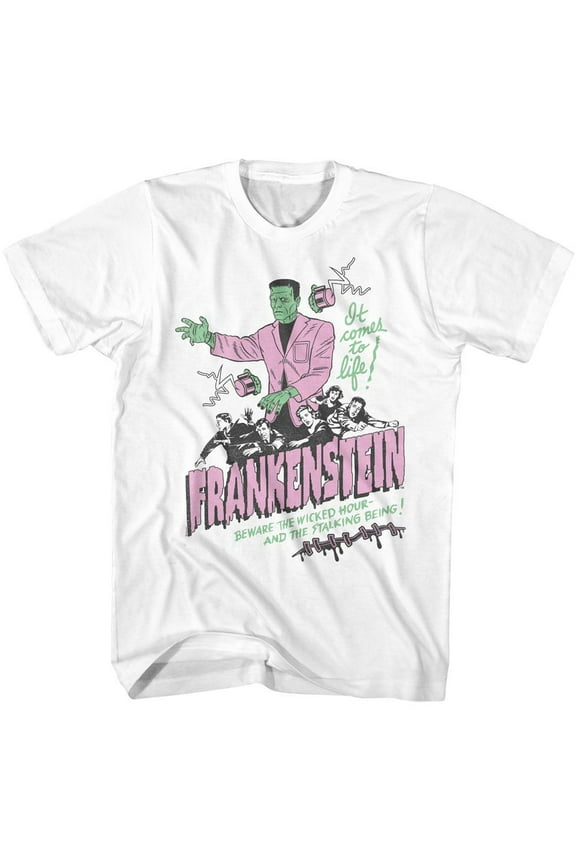 Universal Monsters It Comes To Life White Adult T-Shirt