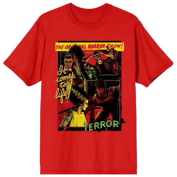 Universal Monsters It Comes To Life Women's Red Short Sleeve Tee-L