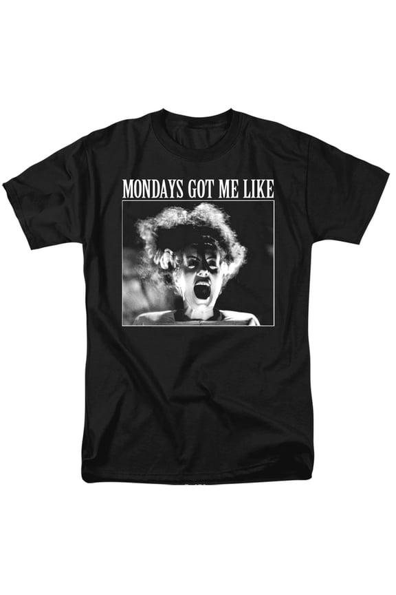 Universal Monsters Monday Monster S/S Adult 18/1 T-Shirt Black
