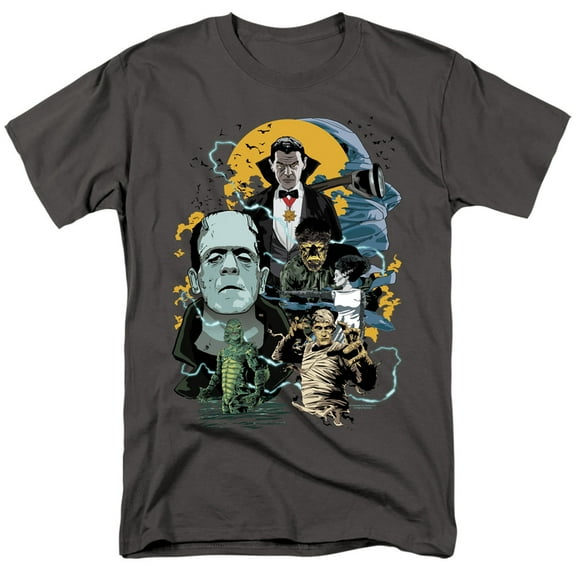 Universal Monsters Monster Mash S/S Adult 18/1 T-Shirt Charcoal