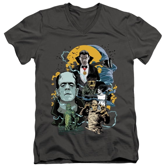 Universal Monsters - Monster Mash - Slim Fit V Neck Shirt - X-Large