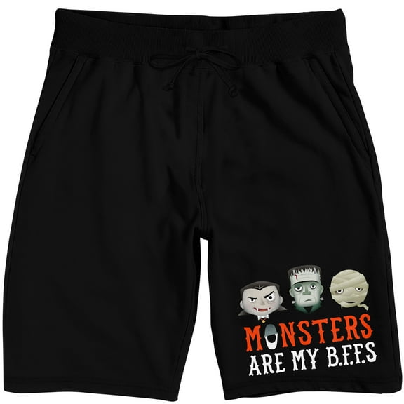 Universal Monsters Monsters Are My BFFs Men's Black Sleep Pajama Shorts-Medium